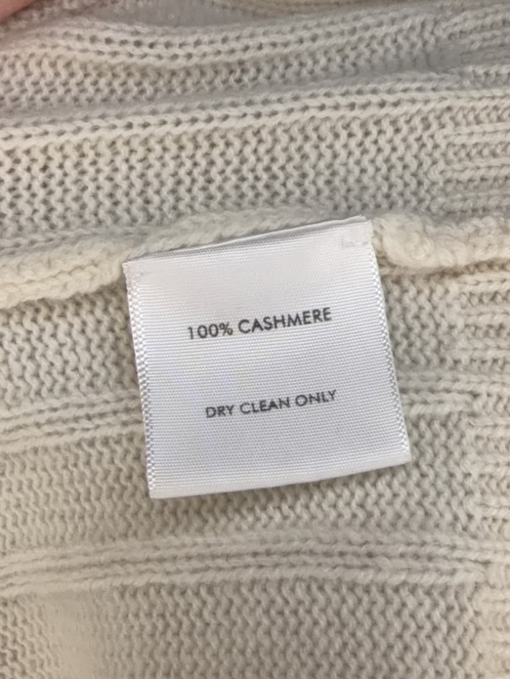 White + Warren Cream V-Neck Sweater with Navy Double-Stripe Trim - Picture 8 of 8